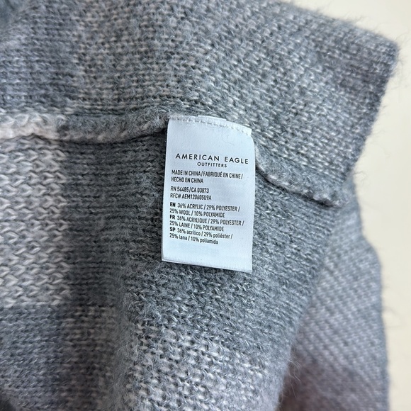 American Eagle Woman's Size Medium Open Cardigan Oversized Tunic Length Grey - Picture 4 of 6